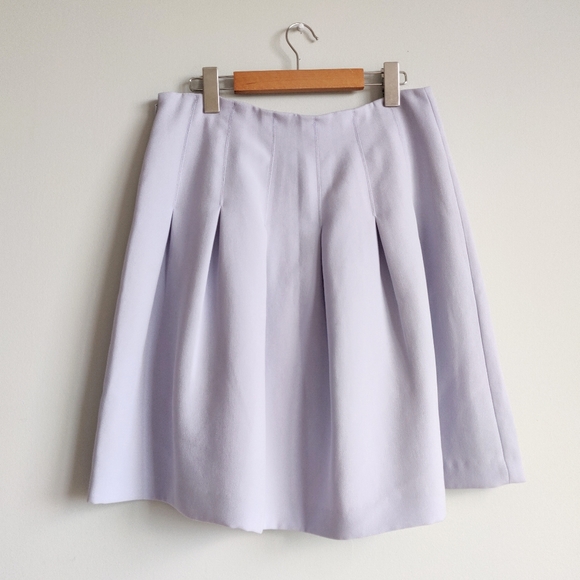 Club Monaco Light Blue Lined Pleated A-line Skater Nella Skirt sz. 10 - Picture 4 of 7